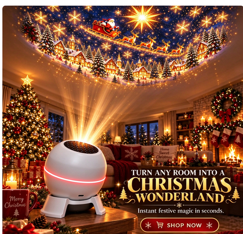 ⛄️Turn Any Room Into a Christmas Wonderland – Holiday Projection Night Light