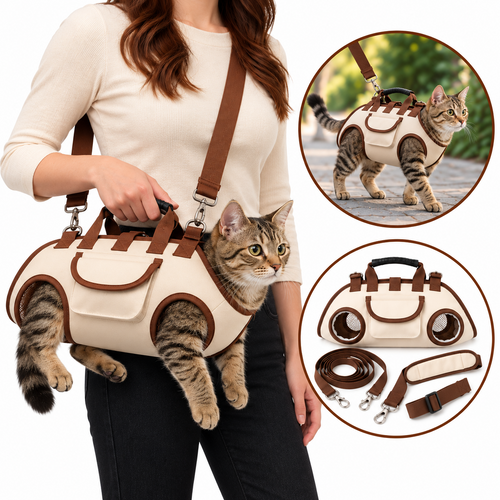 🐈️Hands-Free Cat Carrier Bag with Adjustable Straps