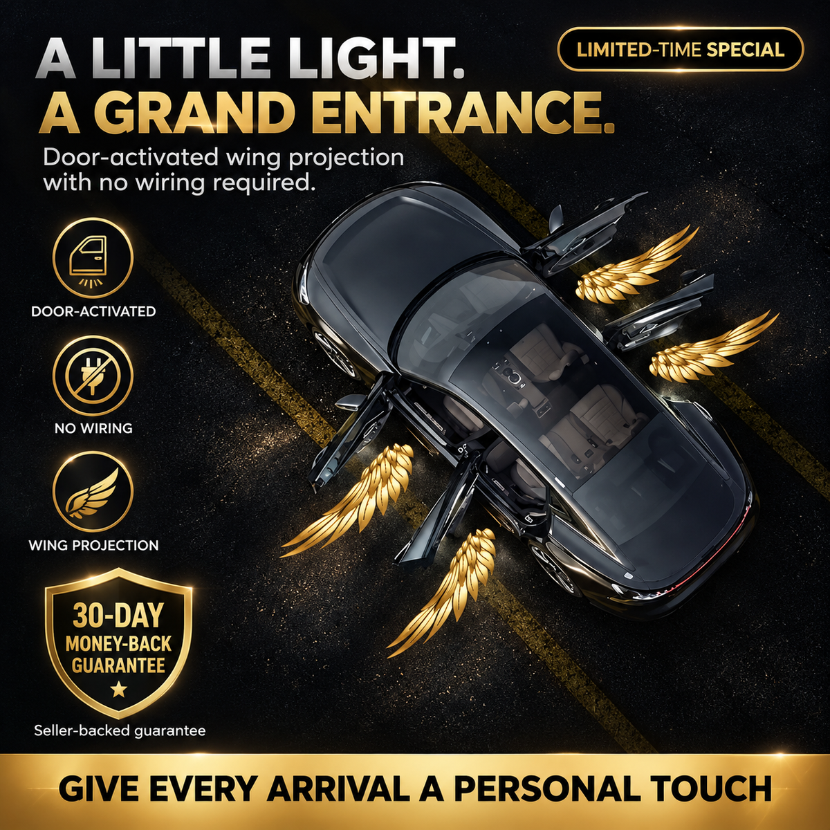 Christmas Angel Wing Car Door Projector Lights