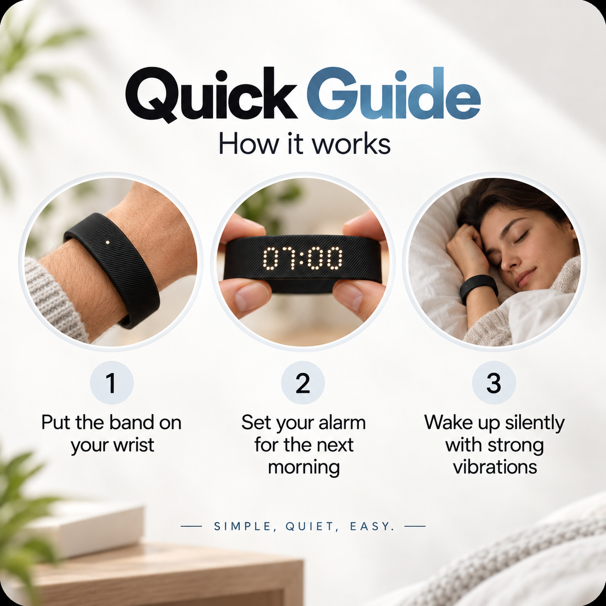 Silent Vibrating Wrist Alarm – Quiet Wake-Up Without Phone Noise