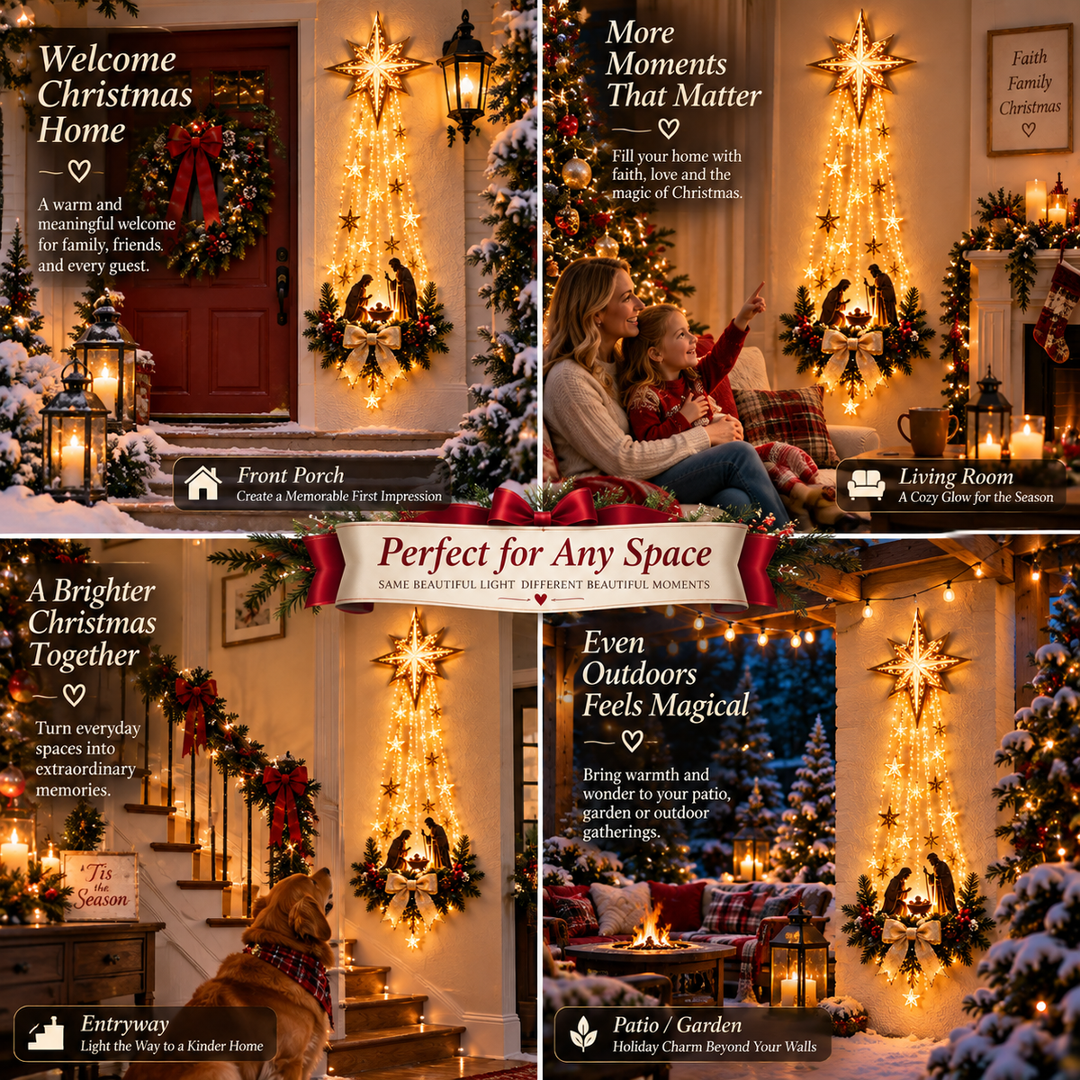 ✨ Last Day – 52% OFF! ✝️ Bethlehem Star of Faith – Lighted Nativity Wall Decor