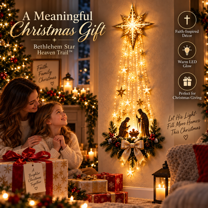 ✨ Last Day – 52% OFF! ✝️ Bethlehem Star of Faith – Lighted Nativity Wall Decor