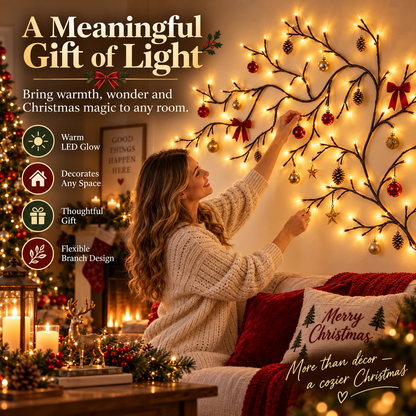✨ Flexible LED Branch Lights | Remote-Controlled Holiday Wall Decor