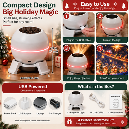 ⛄️Turn Any Room Into a Christmas Wonderland – Holiday Projection Night Light