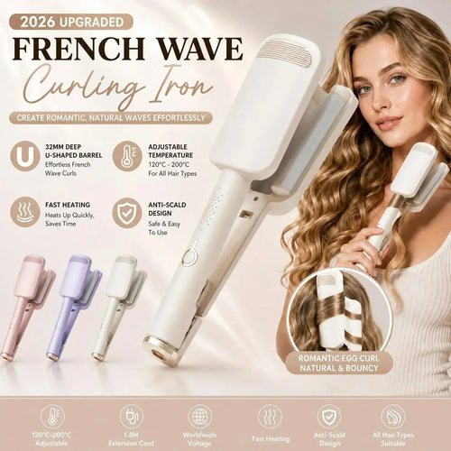 ✨ Last Day – 50% OFF!Curl Big Waves Instantly! No-Damage 32mm U-Barrel Curler