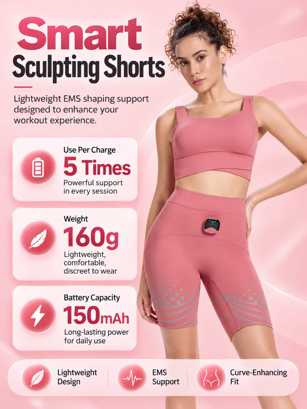 15 Mins = 1 Hour Yoga Class—EMS Microcurrent Fitness Yoga Pants Butt Lifting Hip Enhancer Peach Butt Leg Slimming Pulse Shaping Massage High-Waist Tummy Control