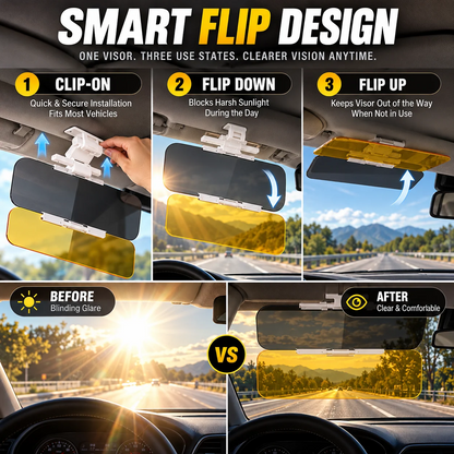 ✨Buy More Save More!!Universal HD Anti-Glare Car Visor for Day & Night