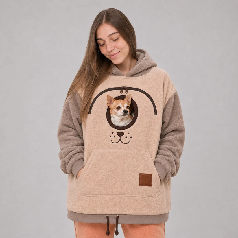 Cozy Fleece Pet Bonding Pouch Hoodie🐾