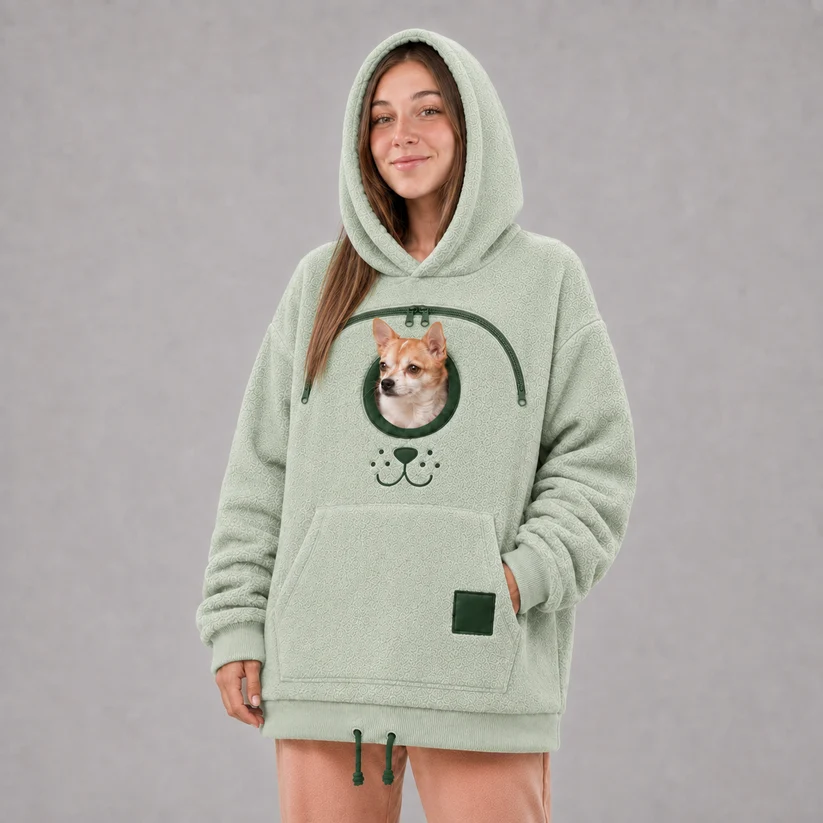 Cozy Fleece Pet Bonding Pouch Hoodie🐾
