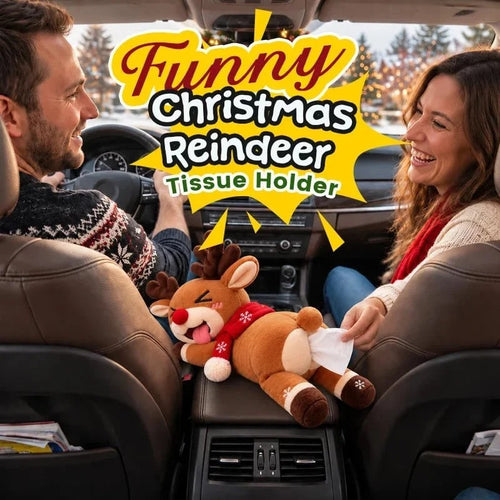 🔥 50% OFF Today!!🎉🦌 Funny Christmas Reindeer Tissue Holder – The Cheekiest Christmas Decor!