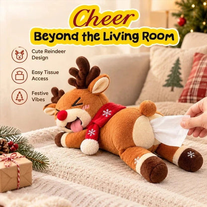 🔥 50% OFF Today!!🎉🦌 Funny Christmas Reindeer Tissue Holder – The Cheekiest Christmas Decor!