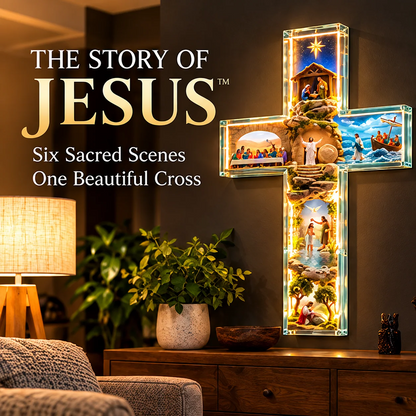 ✨ Last Day – 50% OFF!✝️The Story of Jesus in 6 Scenes Cross Lamp