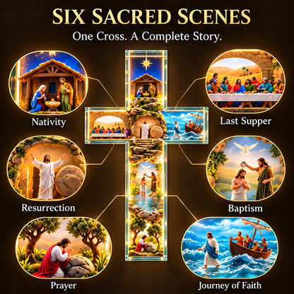 ✨ Last Day – 50% OFF!✝️The Story of Jesus in 6 Scenes Cross Lamp