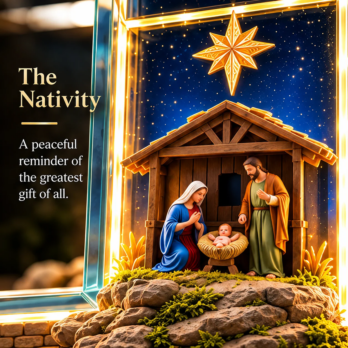 ✨ Last Day – 50% OFF!✝️The Story of Jesus in 6 Scenes Cross Lamp